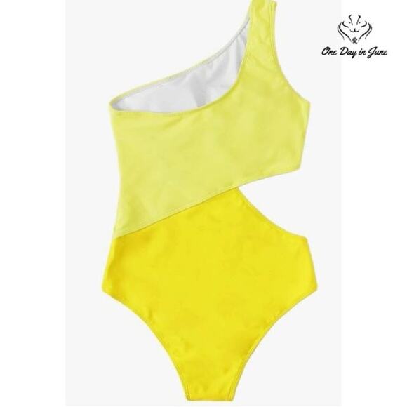 SweatyRocks One Shoulder One Piece Swimsuit Size XL - Picture 2 of 6